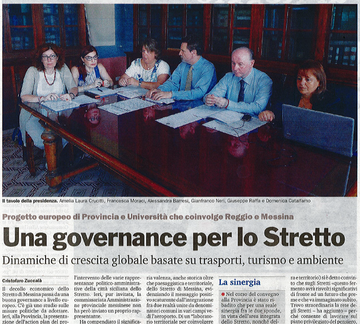 Article Gazzeta del Sud - Implementation plan Reggio Calabria (Enlarge image).